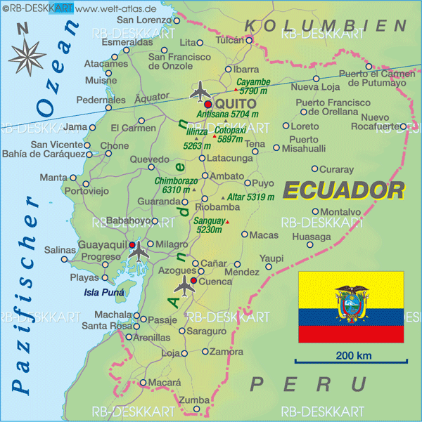 Villes Carte Du Ecuador 